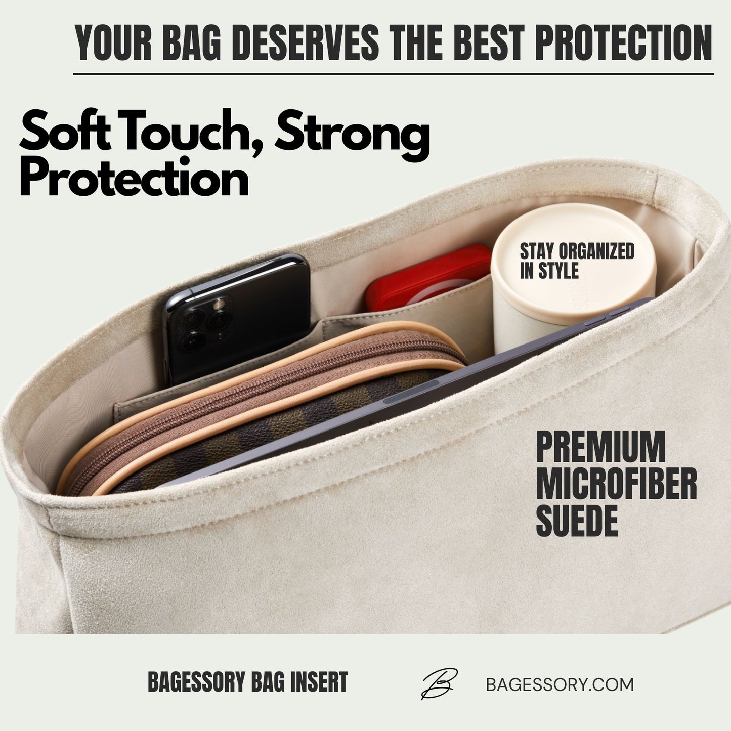 Bagessory Fine Plush Bag Insert Louis Vuitton OnTheGo pm/mm/gm/bb