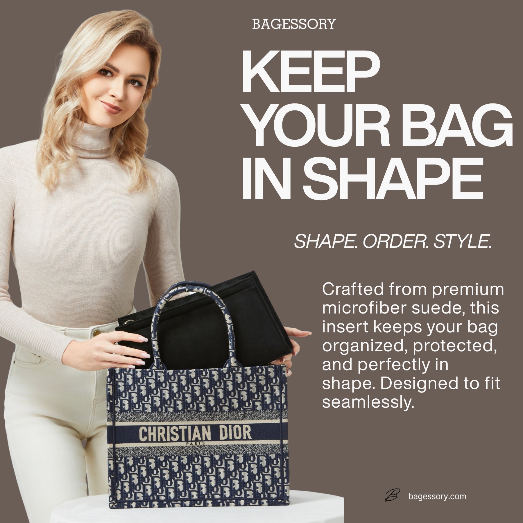 Bagessory Bag Organizer/Insert for Dior Book Tote