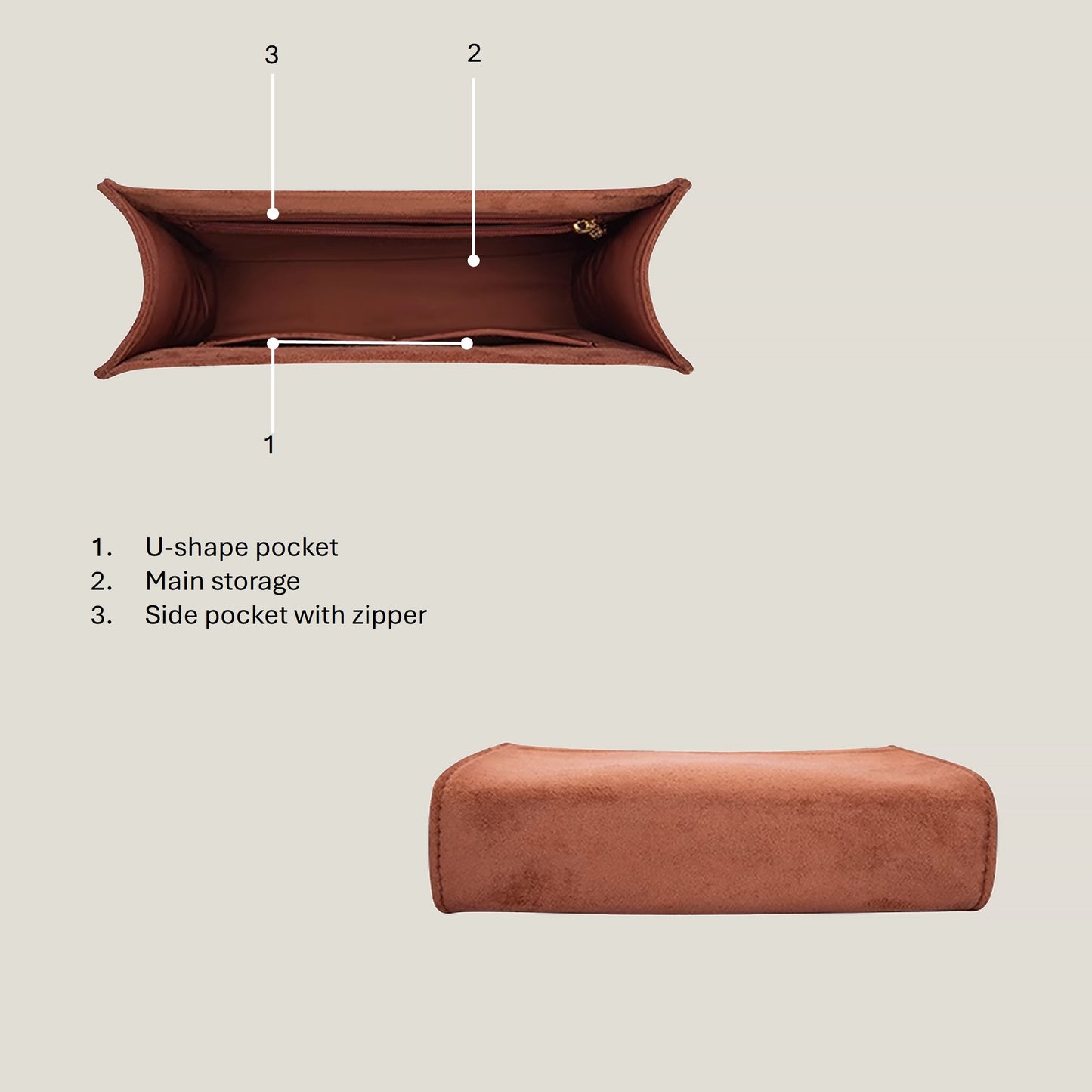 Bagessory Fine Plush Bag Insert Louis Vuitton Dauphine