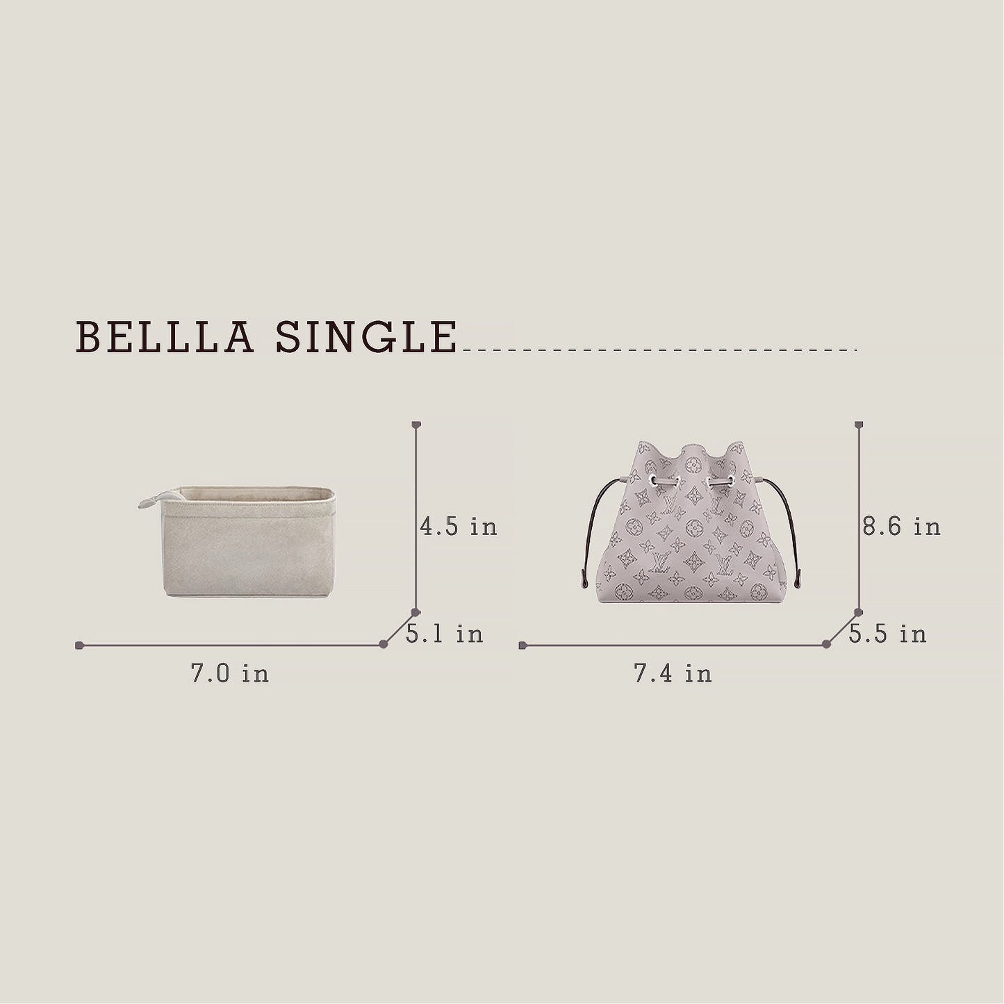 Bagessory Fine Plush Bag Insert Louis Vuitton Bella