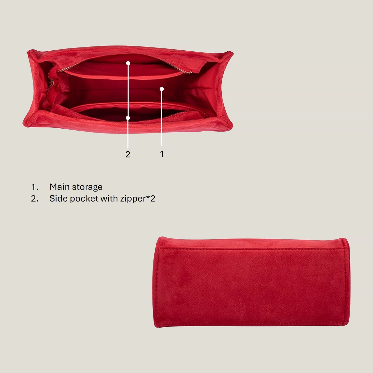Bagessory Fine Plush Bag Insert Louis Vuitton Sac Plat